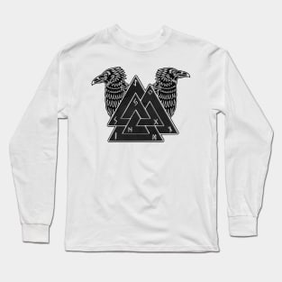 Valknut, Huginn and Muninn Long Sleeve T-Shirt